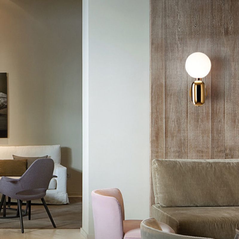 1-leichte Globus Wandlampenleuchten moderne Metallwandmontageleuchte mit Glasschatten