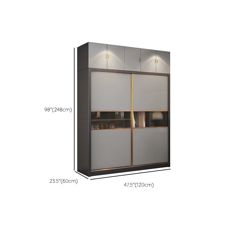 Modern Wood Freestanding Wardrobe Soft Close Drawer and Doors Wardrobe