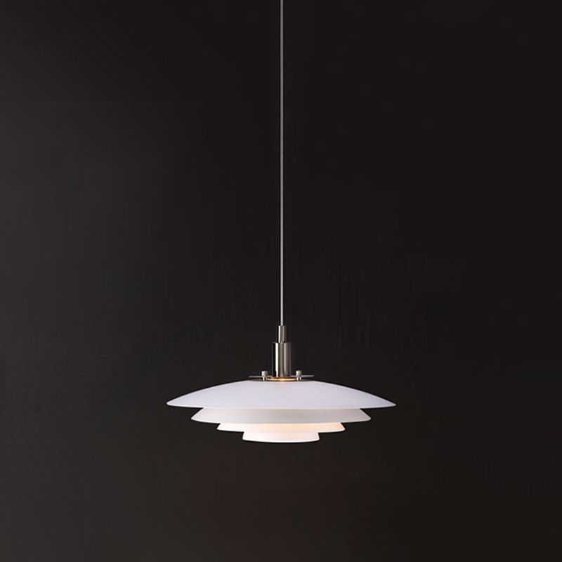 Estilo contemporáneo Geométrico Luz de comedor de comedor accesorio de iluminación de dormitorio en blanco