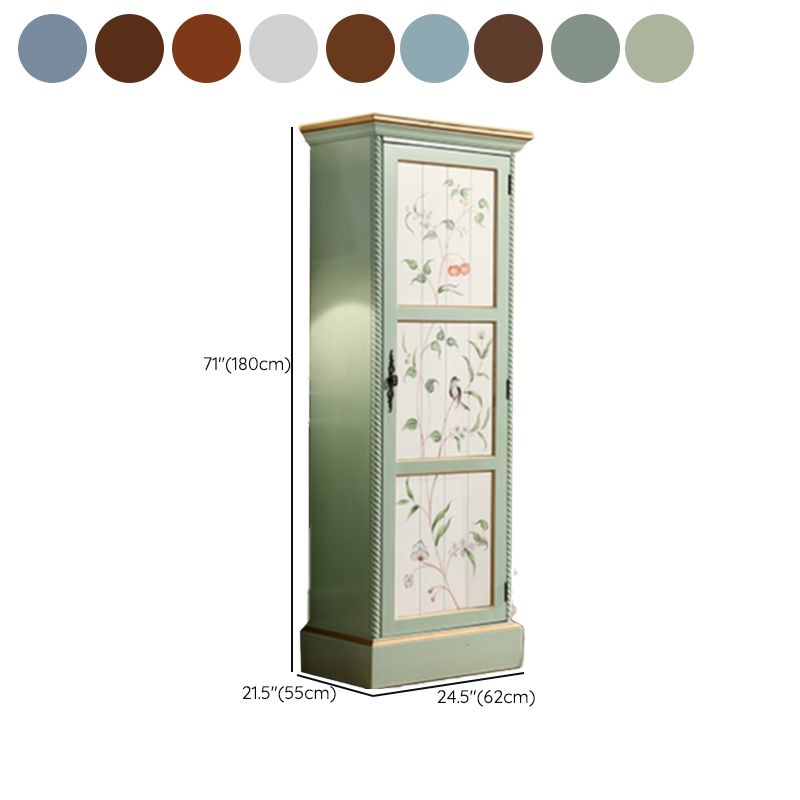 Traditional Style Storage Cabinet Wooden Armoire with Mirror