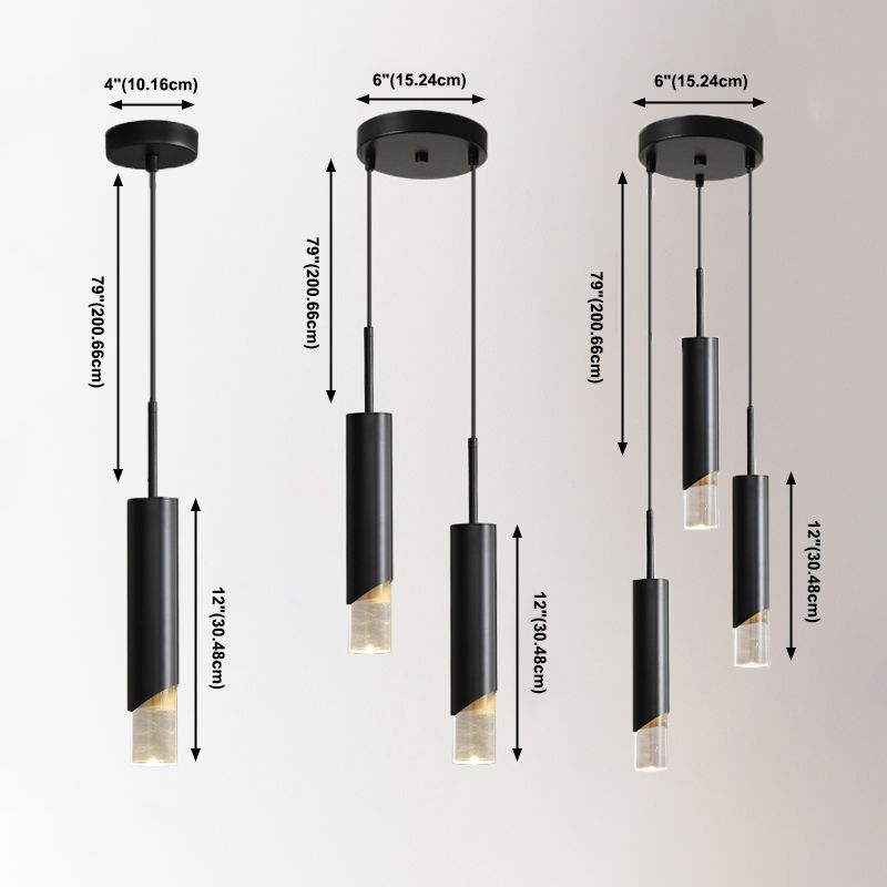 Lampada a led Lampada Simplicità Illuminazione a sospensione con una chiara tonalità acrilica per camera da letto