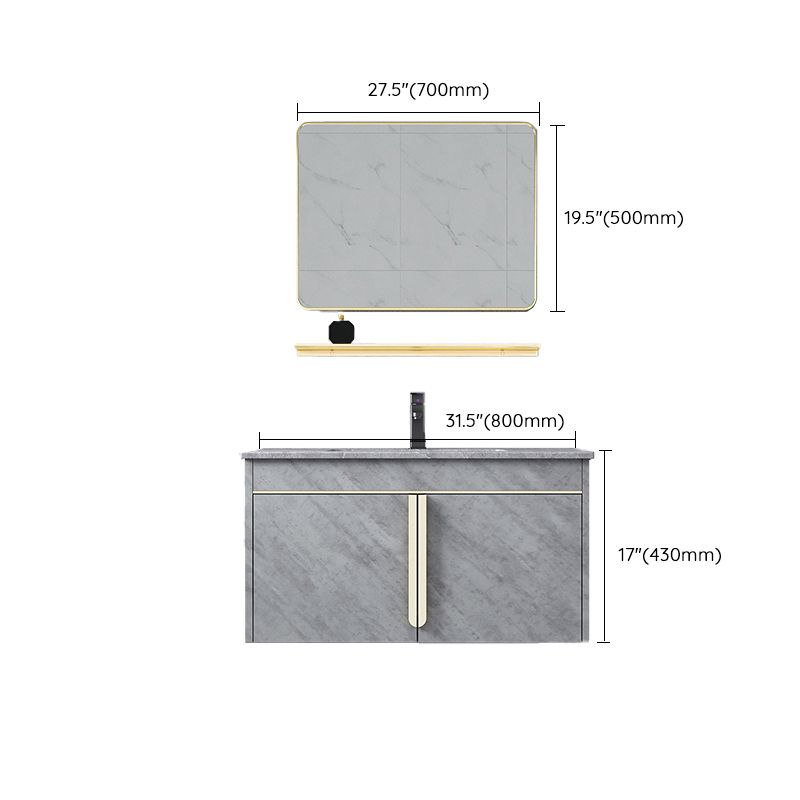 Contemporary Sink Vanity Mirror Cabinet Wall Mount Vanity Cabinet with Storage Shelving
