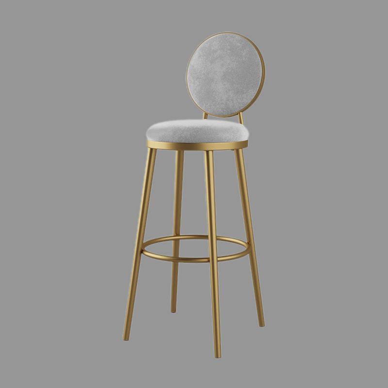 Nordic Design Upholstered Bar Stools for Home Luxury Low Back Round Stools