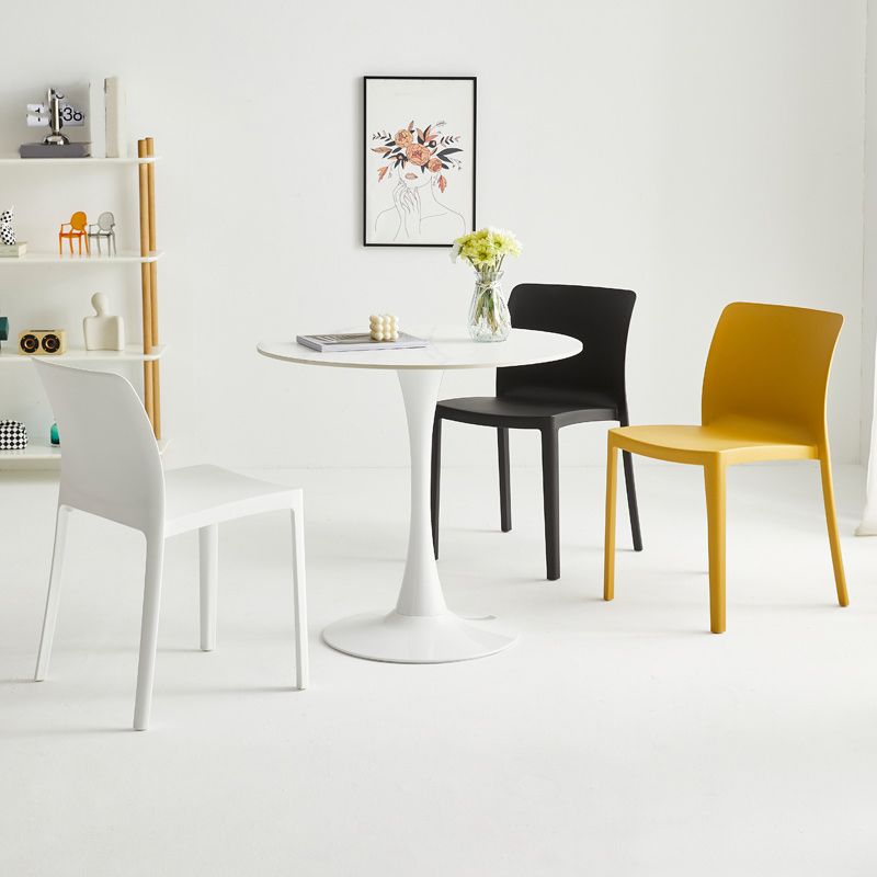 Modern Dining Room Armless Plastic Stacking Parsons Dining Chair