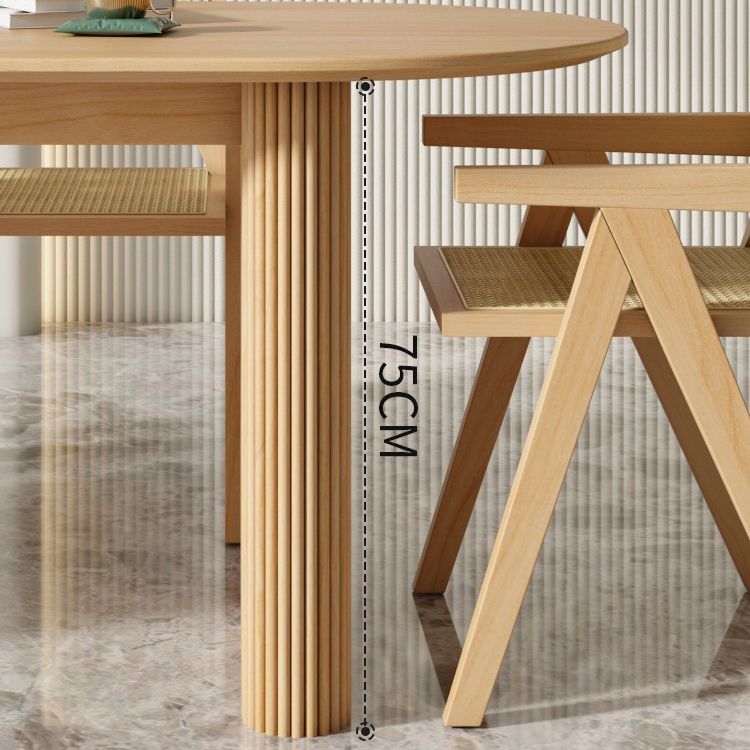 Contemporary Writing Desk Oval Solid Wood Natural Office Desk