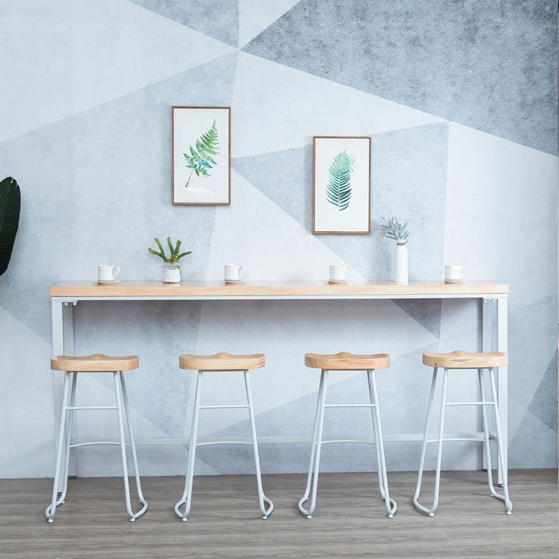 Modern Bar-height Table Solid Wood Top Bistro Pub Table for Patio Use