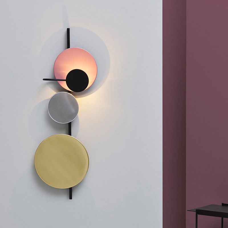 1 Light Round Disc Wall Light Fixtures Contemporary Sconce Light Fixtures