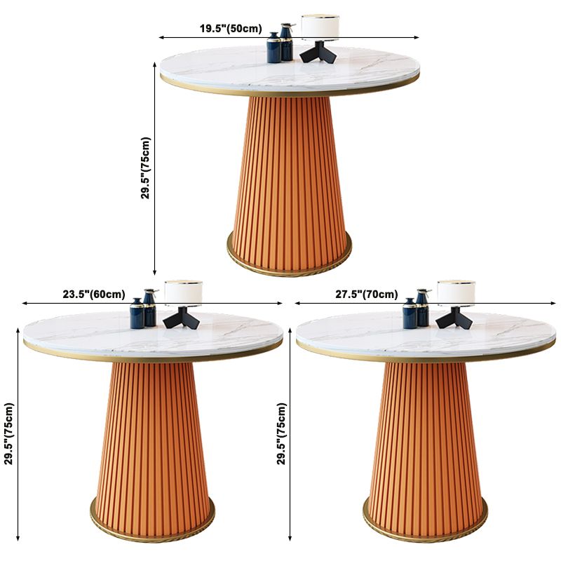 Round  Dinette Table Traditional Luxury Dinner Room Kitchen Table with Metal Base