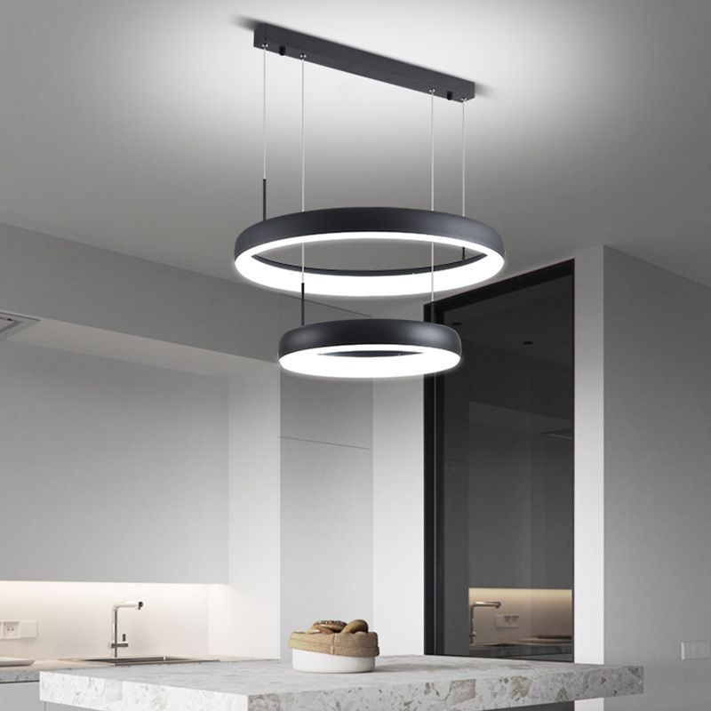 Circular Hanging Pendant Lights Modern Style Metal Chandelier Light Fixture