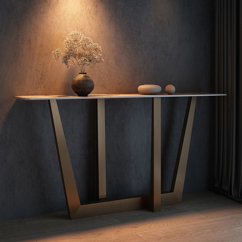 Glam Rectangle Console Accent Table Metal Console Sofa Table for Hall