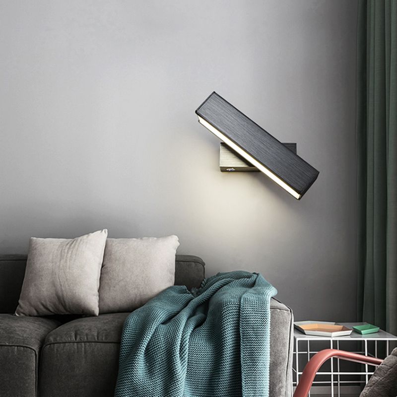 Rectangular Wall Light Sconces Modern Minimalist Style Aluminum 1 Light  Sconces