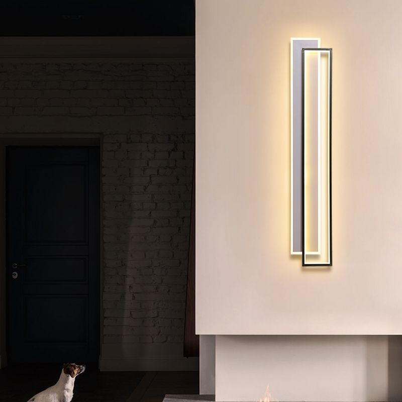 Metal Square Shape Wall Mount Lighting Modern Style 2-Lights Wall Mounted Light Fixture