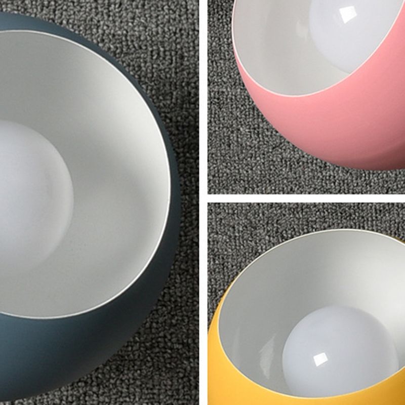 Modern Concise Macaron Flush Mount Lacquered Aluminium Globe Ceiling Light for Cloakroom