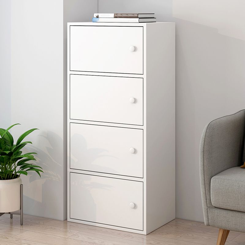 Minimalistic Rectangle Storage Cabinet with Wooden Knobs Doors