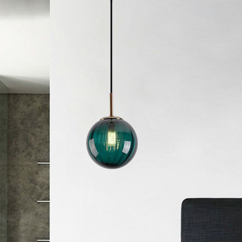 Spherical Shape Hanging Lighting Modern Style Glass 1 Light Hanging Lamp for Bedroom