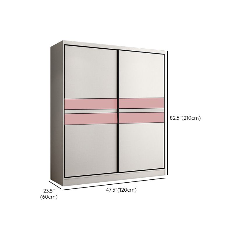 White Colour Wooden Wardrobe Rod Included Wardrobe Wardrobe Closet with Sliding Door