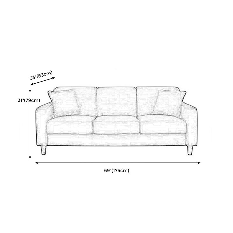 Contemporary Cushions Standard Sofa Set Square Arm Settee Couch