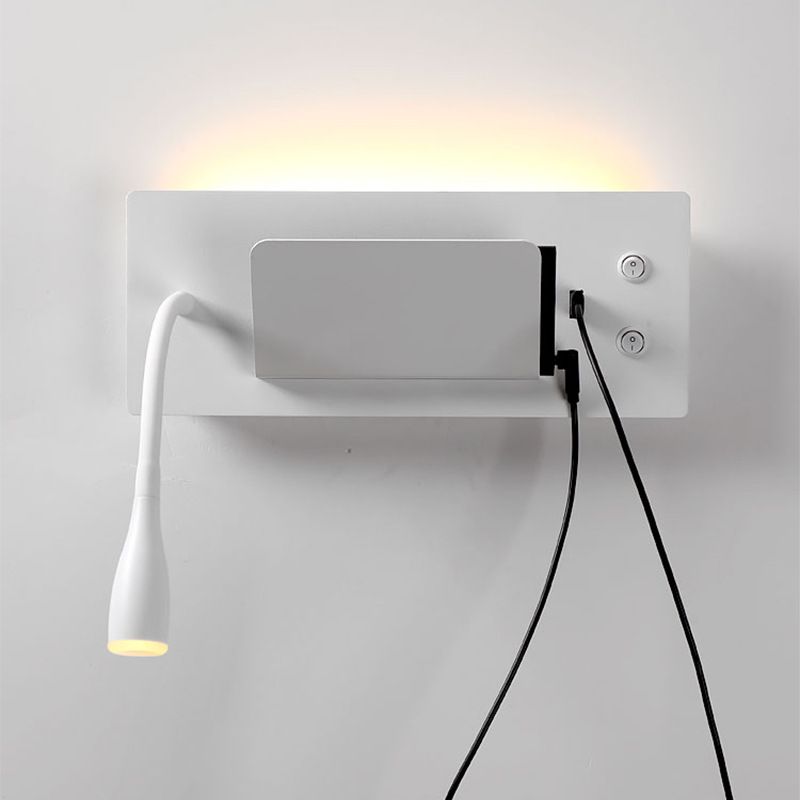 Moderner Stil Geometrischer Wandmontagelampe Metall 2 Lichter Lesen Wandlampe