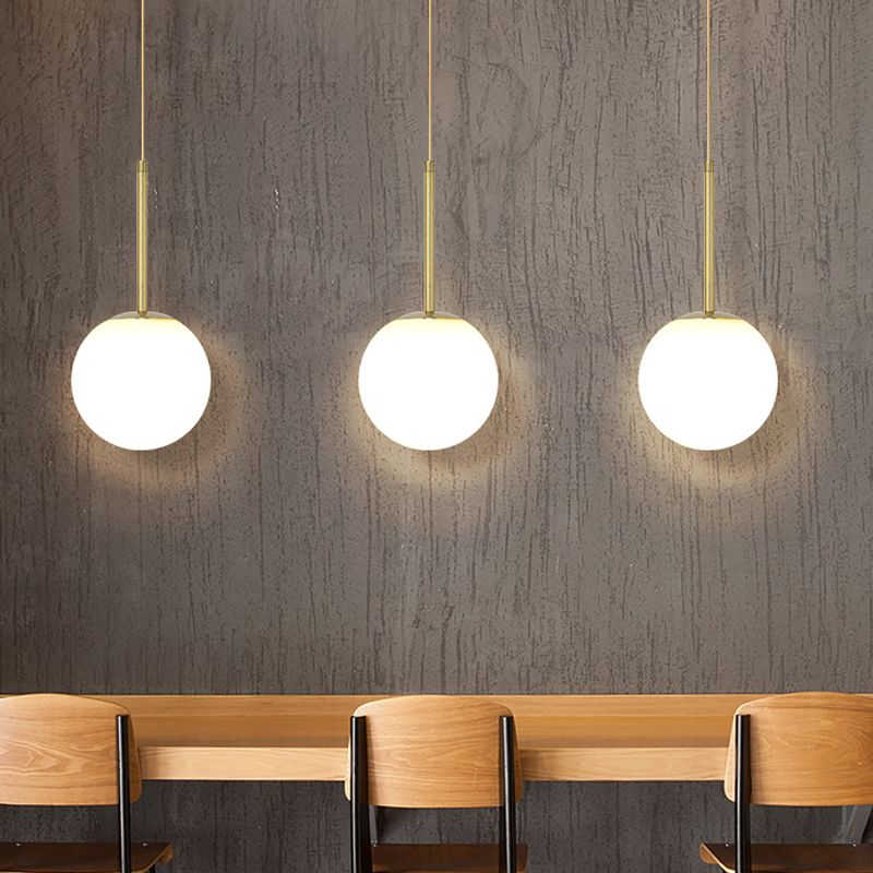 Glass Spherical Shape Pendant Lighting Modern Style 1 Light Hanging Lamp for Living Room