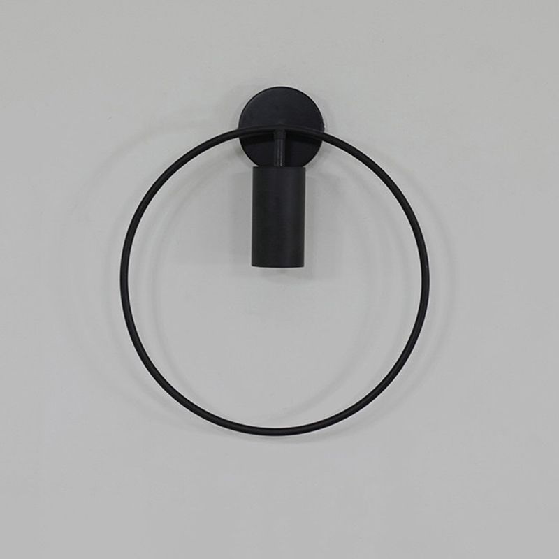 Minimalism Round Line Wall Mount Light 13" Height Postmodern Style Metal Bedside Lamp for Bedroom