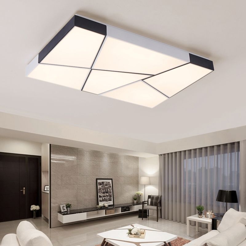 Modern Geometric LED Flushmount Ceiling Light Fixtures for Living Room