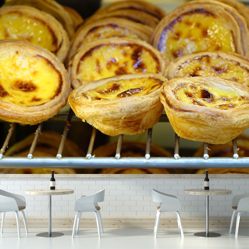 Sweet Food Mural Wallpaper for Commerce Shop Modern Decoration for Dessert Shop, Custom Printed