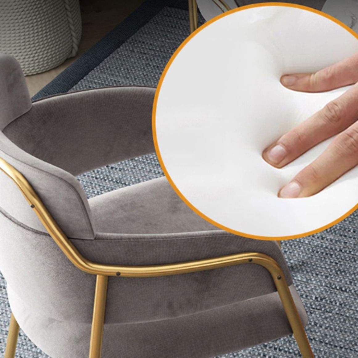 1/2/4/5 Pcs Metal Glam Dining Room Set with Round Table and Arm Chairs Dining Set