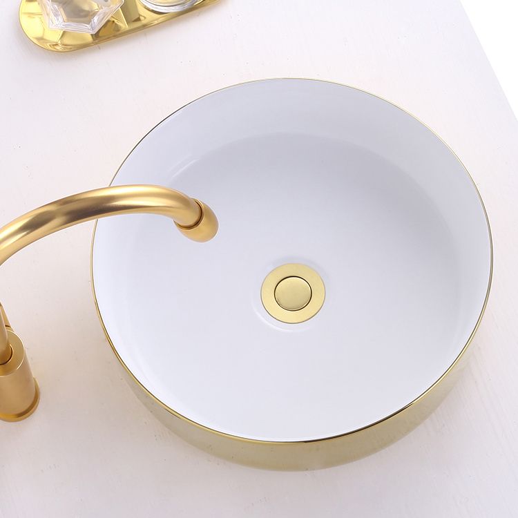 Round Bathroom Sink Contemporary Porcelain Trough Bathroom Sink