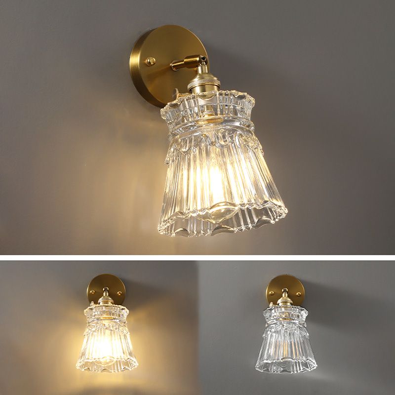 Minimalismo moderno Pronzo della parete della casa con ombra di vetro per camera da letto per bambini