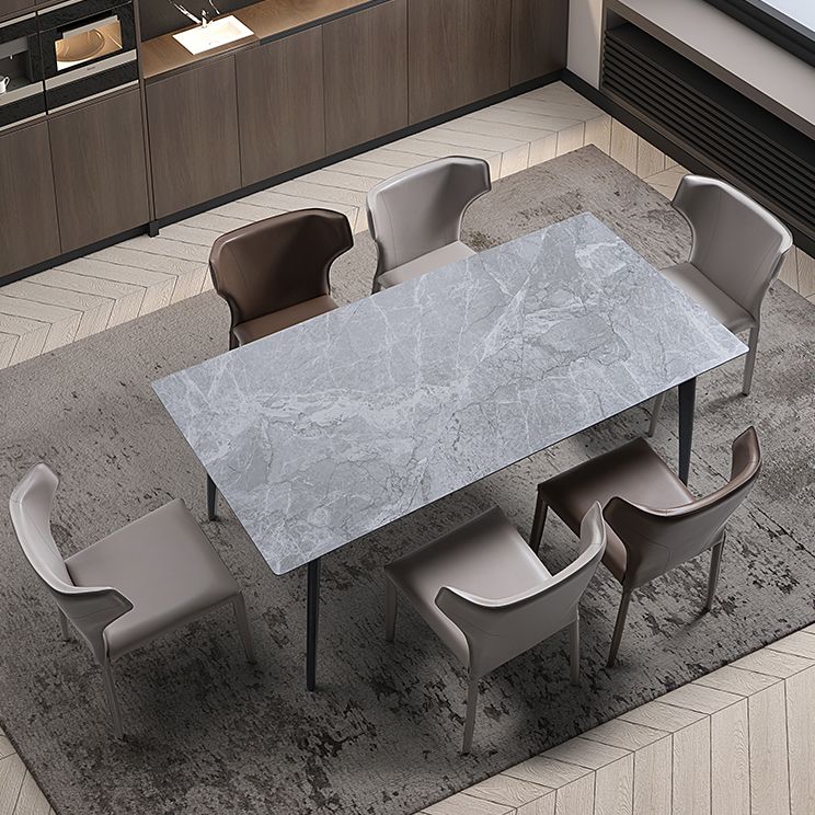 Modern Leather Armless Dining Chair Wingback Side Chair for Restaurant Use