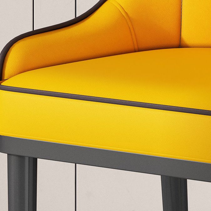 Glam Style Parsons Dining Side Chair Leather Indoor Dining Chair