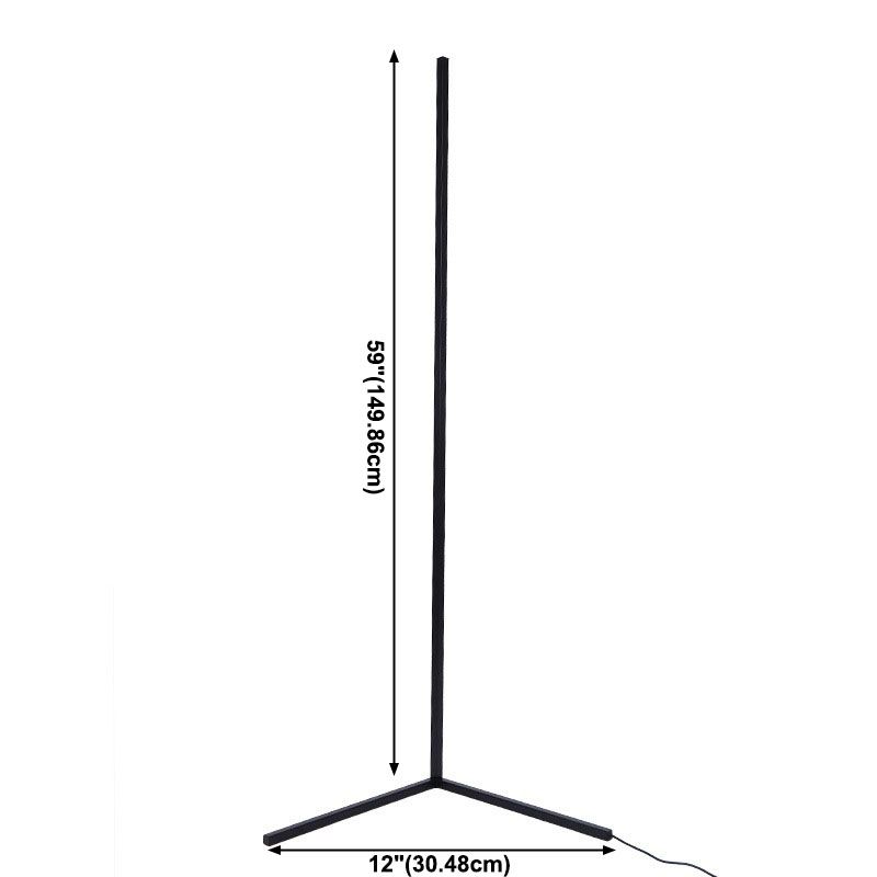 Metalen staafvormige hoek vloerlamp Minimalistisch RGB LED -vloer Standing Light