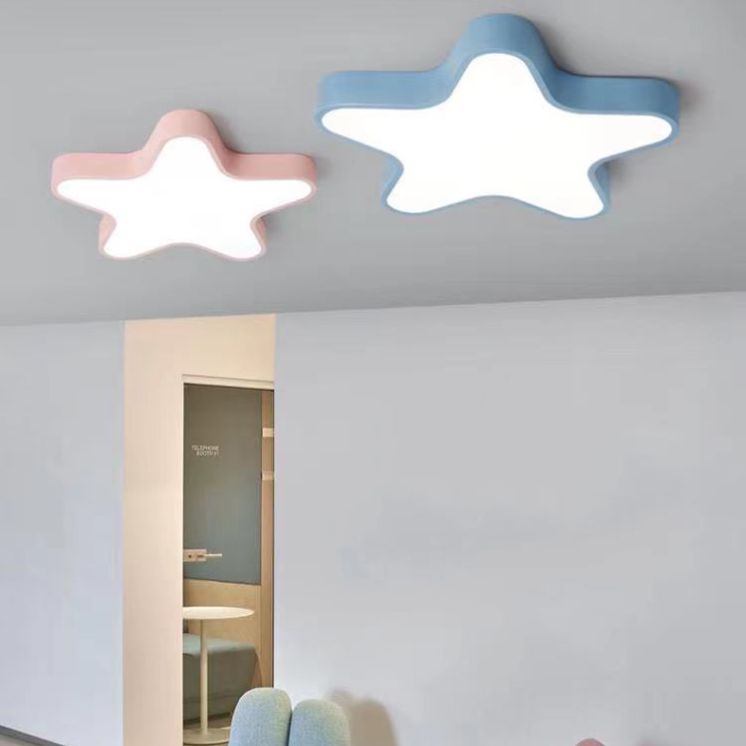 Star Macaron LED Ceiling Light in Modern Singularity Wrought Iron Flush Mount with Acrylic Shade
