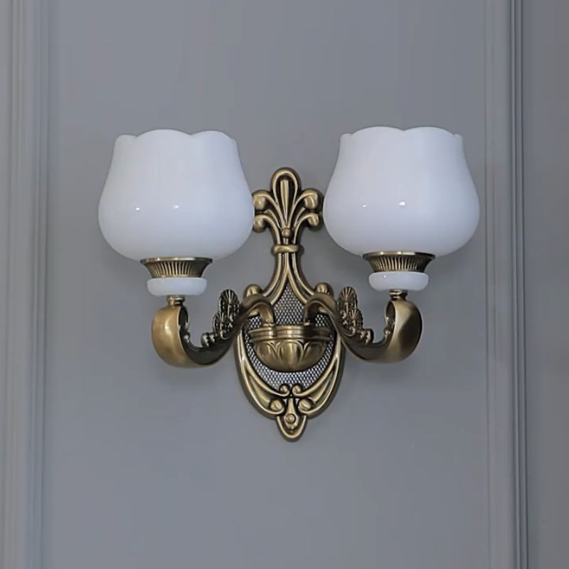 Nordic Style Vanity Light Geometry Shape Vanity Lamp with Glass Shade for Living Room