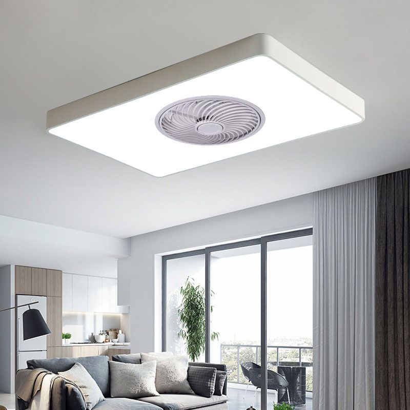 LED -LED -LED -Ventilator Leichte Leichte weiße Halbflush -Deckenlampe mit Acrylschatten