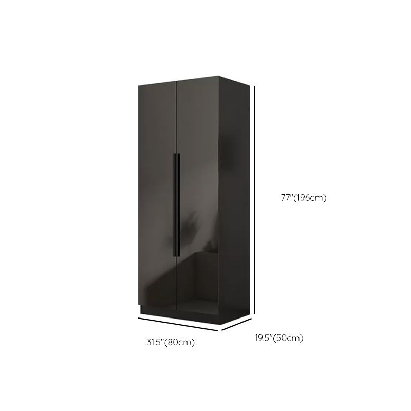 Modern Glass Doors Wardrobe Cabinet Black Bedroom Storage Cabinet