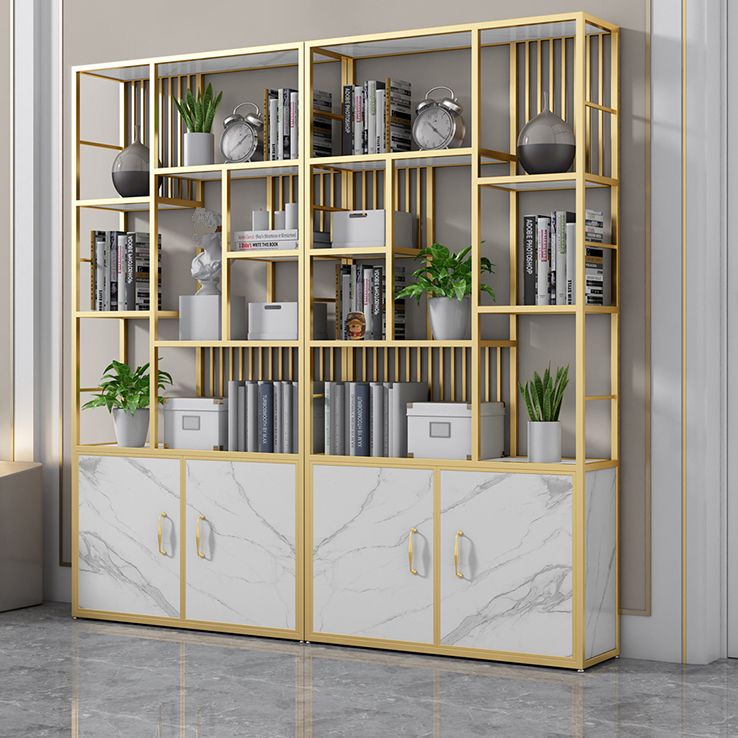 Contemporary 70.87" H Metal Shelf Open Bookcase for Living Room