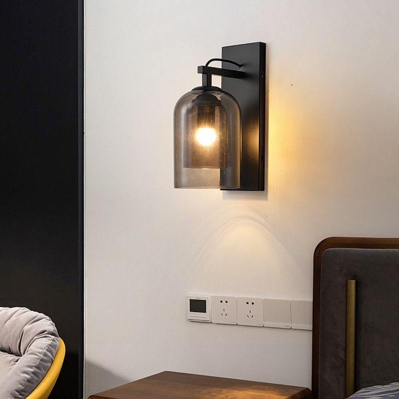 Modern Style Glass Shade Mount Lighting Simplicity Wall Sconce for Living Room