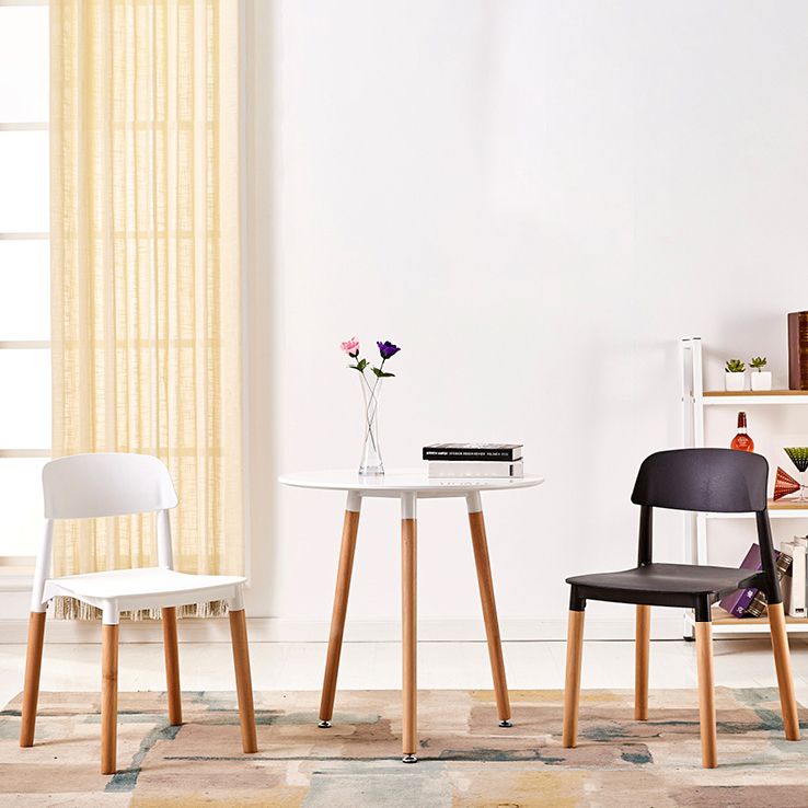 Modern Style Plastic Dining Chair Open Back Dining Side Chair for Kitchen