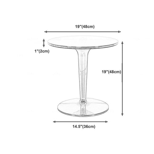 Pedestal Modern 1 Single Coffee Table Round Acrylic Cocktail Table