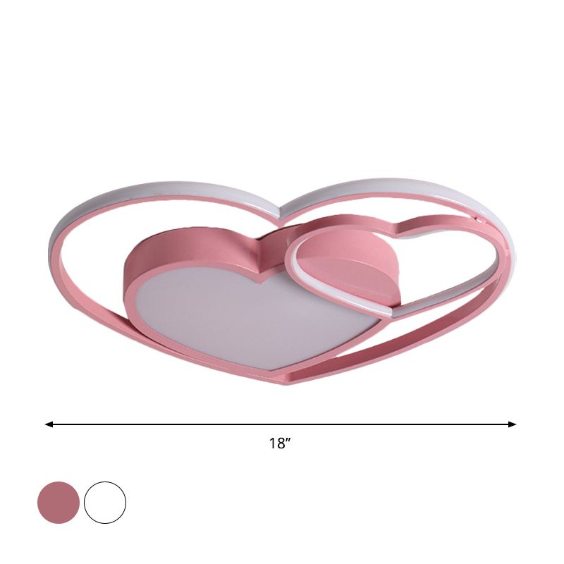 Lámpara empotrada de acrílico con corazón amoroso, LED nórdico blanco/rosa, cerca de la luz de techo para dormitorio
