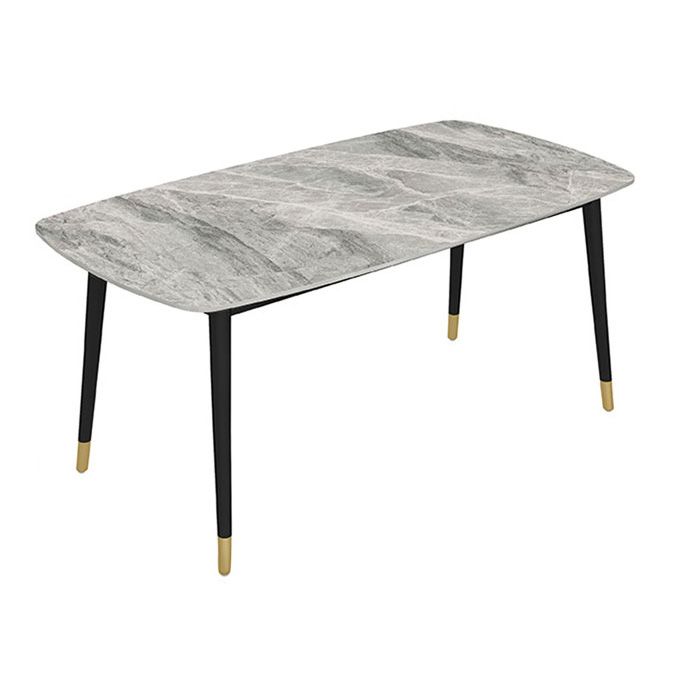 Mesa de comedor de lujo rectángulo Tono gris FIJA Mesa fija de piedra sinterizada