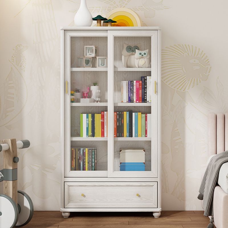 Glam Style Closed Back Bookshelf Standard Wooden Bookcase for Study Room