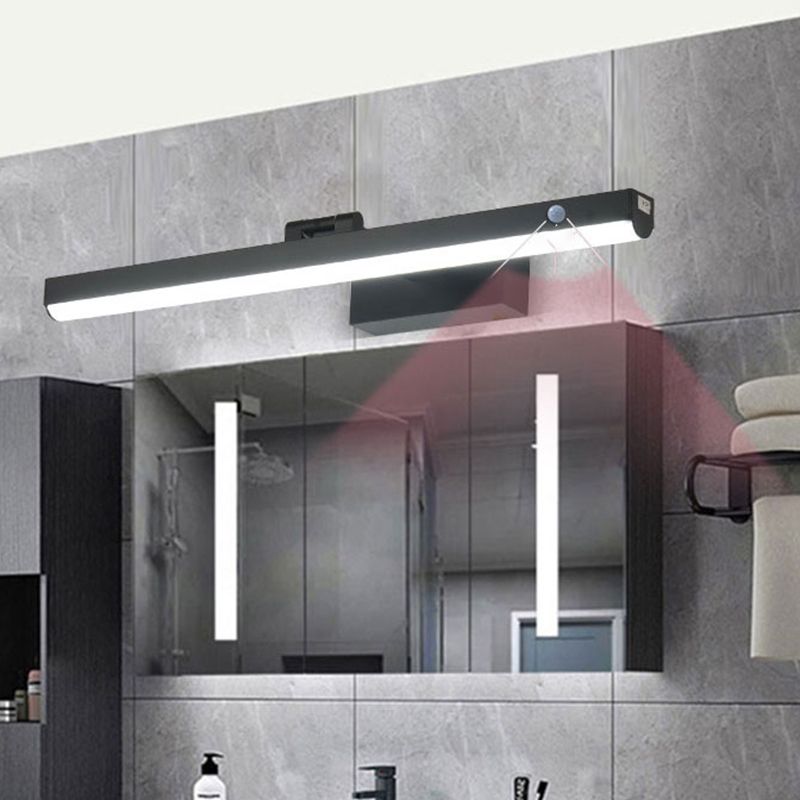 Minimalist Style LED Wall Mounted Vanity Light Metal Simple Bathroom Vanity Sconce Acrylic Shade
