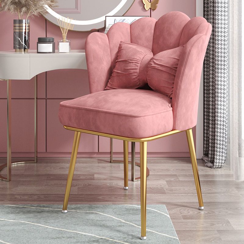 Chaise de salle à manger Glam, chaise à dossier solide de 21 po de large avec 4 pieds en métal pour la maison