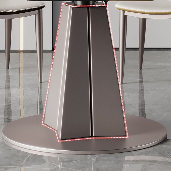 Modern Style Dining Round Table Sintered Stone Table with Metal Legs for Home