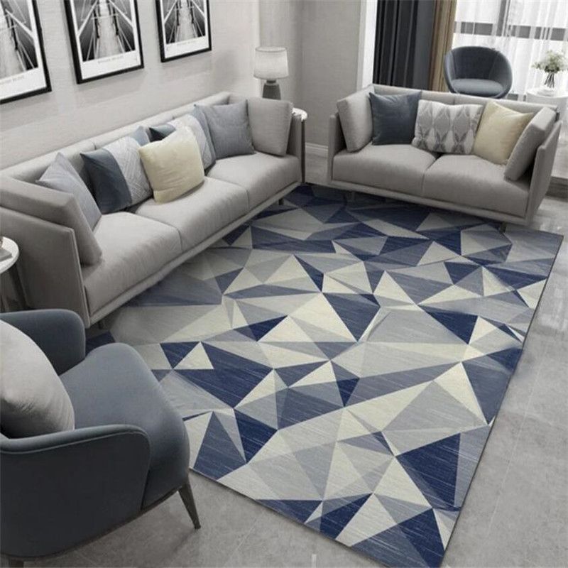 Modern Geometric Indoor Rug Leisure Patchwork Area Rug Polyester Carpet for Living Room