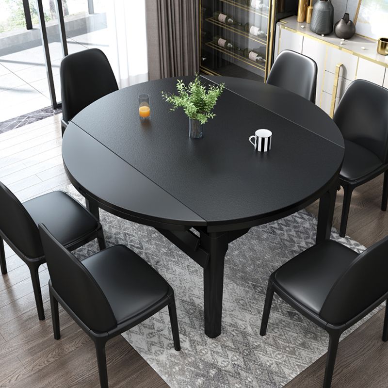 Modern Stone Scalable Dining Table Solid Wood Leg for Dining Room
