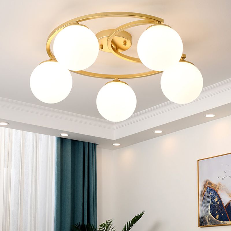 Modern Simple Ceiling Light Ball Shape Iron Ceiling Lamp for Bedroom
