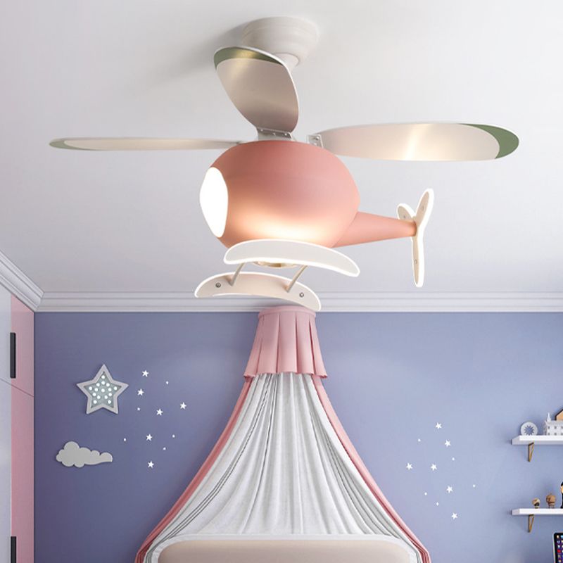 Multi Light Ceiling Fan Lighting Modern Style Metal Ceiling Fan Lighting for Bedroom